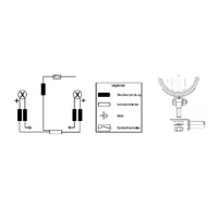 Twinlight auxiliary headlight set (high beam) incl. holder and cable chrome for Kawasaki VN 1500 Classic (1996-2002)