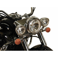 Twinlight auxiliary headlight set (high beam) incl. holder and cable chrome for Kawasaki VN 1600 Classic (2003-2008)