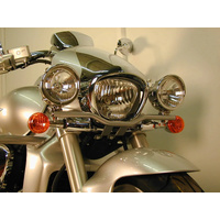 Twinlight auxiliary headlight set (high beam) incl. holder and cable chrome for Suzuki M 1800 (VZR) R Intruder (2006-2012)