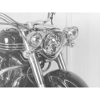 Twinlight auxiliary headlight set (high beam) incl. holder and cable chrome for Yamaha XV 1900 Midnight Star (2006-2016)