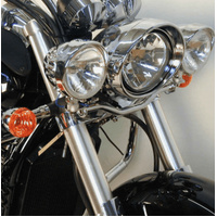 Twinlight auxiliary headlight set (high beam) incl. holder and cable chrome for Moto Guzzi California EV Touring (2002-2005)
