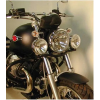 Twinlight auxiliary headlight set (high beam) incl. holder and cable chrome for Moto Guzzi C 940 Bellagio /Aquila Nera (2007-2014)