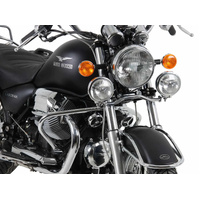 Twinlight auxiliary headlight set (high beam) incl. holder and cable chrome for Moto Guzzi California Aquilia Nera (2010-2011)