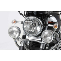 Twinlight auxiliary headlight set (high beam) incl. holder and cable chrome for Moto Guzzi Nevada 750 Anniversario (2010-2011)