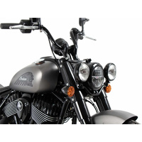 Twinlight auxiliary headlight set (high beam) incl. holder and cable black for Indian Chief Dark Horse / Chief Bobber Dark Horse / Super Chief Limited