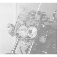 Twinlight auxiliary headlight set (high beam) incl. holder and cable chrome for Honda VT 750 D2 Black Widow with disc (2001-2003)
