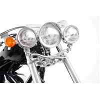 Twinlight auxiliary headlight set (high beam) incl. holder and cable chrome for Honda VT 1300 CX (2010-2012)