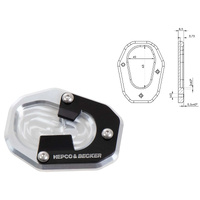 Side stand plate silver/black for Triumph Tiger 900 / Rally / Rally Pro (NOT SUITABLE FOR GT / GT Pro/ GT LOW) (2020)