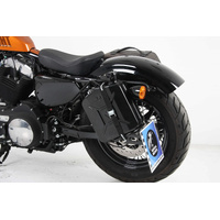 Canister 4ltr. Incl. cutout holder left black for Harley-Davidson -XL 883 L/R/C-Sportster 883 Low/Iron/Roadster/Custom/Super Low (04-20)-XL 1200L/N/C/