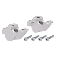 Handlebar riser with offset 30 mm high, 25 mm back, Silver