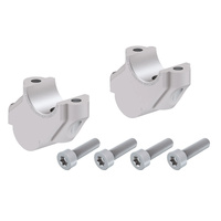 Handlebar riser with offset 30 mm high, 15 mm back, silver for BMW R 1200 GS Adventure (2006-2008)