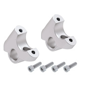 Handlebar riser with offset 30 mm high, 24 mm back, silver for BMW R 1200 GS LC (2013-2018)
