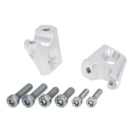 Handlebar riser with offset 25 mm high, 23 mm back, silver for BMW R nineT (2014-2016)