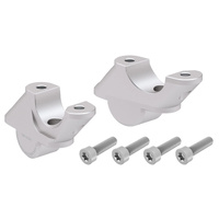 Handlebar riser with offset 30 mm high, 21 mm back, silver for BMW R 1200 RS (2015-2018)
