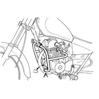 Chrome engine guard for Yamaha SR 125 (1996-2001)