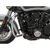 Chrome engine guard for Indian Scout Sixty Bobber (2025-) (for forward-mounted footrest system)