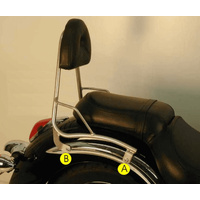 Sissybar without luggage rack black for Kawasaki VN 900 Classic (2006-) / 900 Custom (2007-)