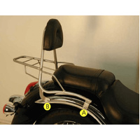 Sissybar with luggage rack black for Kawasaki VN 900 Classic/900 Custom/Vulcan