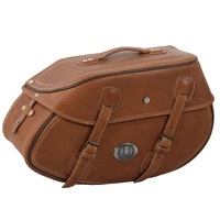 Leather single bag Buffalo sandbrown left for leather bag holder tube type