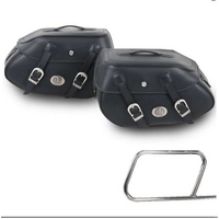Saddle bag set Buffalo black for tube saddlebag carrier