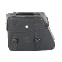 Leather single bag Rugged black left for cutout