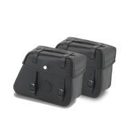 Rugged leather bag set Cutout incl. quick release fastening - black