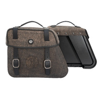 Rugged leather bag set Cutout incl. quick release fastening - brown