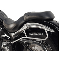Tubular leather bag holder black for Kawasaki VN 900 Classic/900 Custom/Vulcan