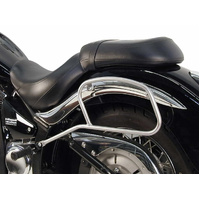Chrome tubular leather bag holder for Kawasaki VN 900 Classic/900 Custom/Vulcan