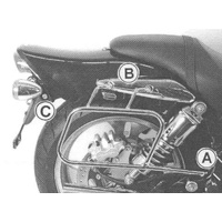 Chrome tubular leather bag holder for Suzuki VZ 1600 Marauder/M 1600 Intruder (2004-2005)