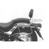 Chrome tubular leather bag holder for Yamaha XVS 650 Drag Star (1996-2003)