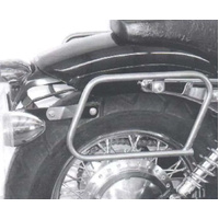 Chrome tubular leather bag holder for Honda VT 750 D2 Black Widow (2001-2003)
