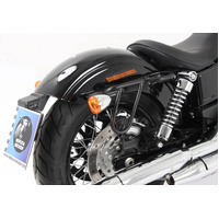 Leather bag holder cutout black for Harley-Davidson Dyna Street Bob (2005-2017) / Super Glide/Custom (2005-2013) / Low Rider (2006-2017) / Wide Glide