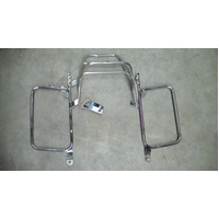 Complete carrier set (side case carrier and tubular luggage rack top case carrier) chrome for Kawasaki Z 1300 (1979-1989)