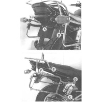 Complete carrier set (side case carrier and tubular luggage rack top case carrier) for Yamaha XJR 1300 (2004-2006) black
