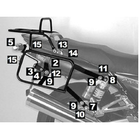 Complete carrier set (side case carrier and tubular luggage rack top case carrier) black for Yamaha XJR 1300 (2007-2014)