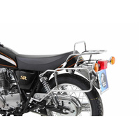 Complete carrier set (side case carrier and tubular luggage rack top case carrier) chrome for Yamaha SR 400 (2014-2016)