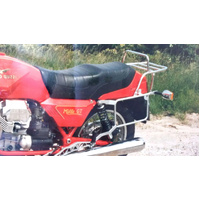 Complete carrier set (side case carrier and tubular luggage rack top case carrier) chrome for Moto Guzzi 850 T 5 (1983-1985)/1000 SP II (1984-1989)/Mi