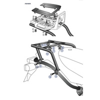 Alurack top case carrier black for BMW HP 2 (2005-2008)