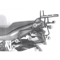 Complete carrier set (side case carrier and tubular luggage rack top case carrier) black for Ducati 944 ST 2/3/4 (1997-2003)
